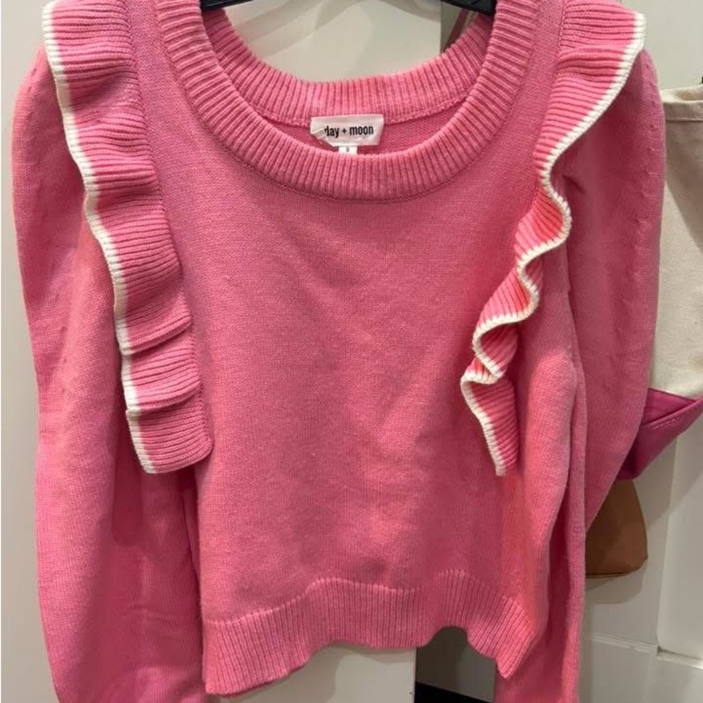 Pink Ruffle Sweater